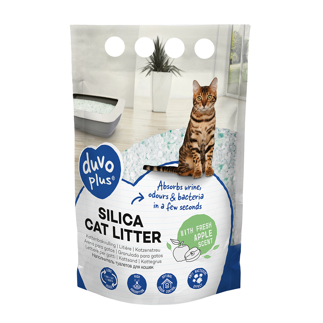 AnimalstoreXL Duvoplus Premium Silica Kattenbakvulling Appel 5L